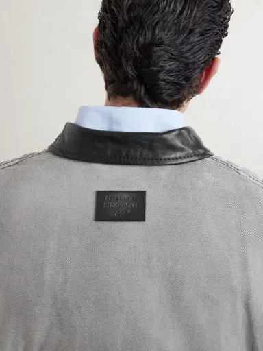 Acne Studios Cotton Leather-Trimmed Jacket - Men | Thumbnail 5 Acne Studios Cotton Leather-Trimmed Jacket - Men | Thumbnail 5