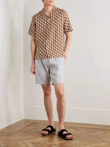 Frescobol Carioca Roberto Camp-Collar Printed Linen Shirt - Men | Thumbnail 2 Frescobol Carioca Roberto Camp-Collar Printed Linen Shirt - Men | Thumbnail 2