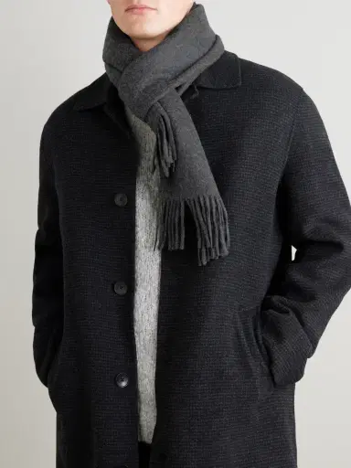 MR P. Logo-Appliquéd Fringed Cashmere Scarf - Men | Thumbnail 2