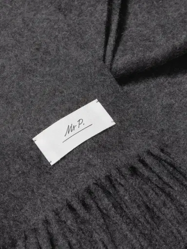 MR P. Logo-Appliquéd Fringed Cashmere Scarf - Men | Thumbnail 3