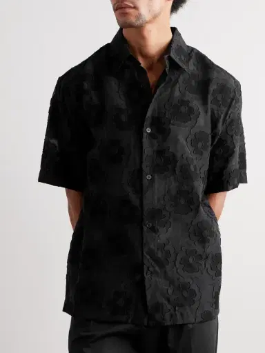 NN07 Freddy 50045 Floral-Embroidered Organic Cotton-Blend Shirt - Men | Thumbnail 3