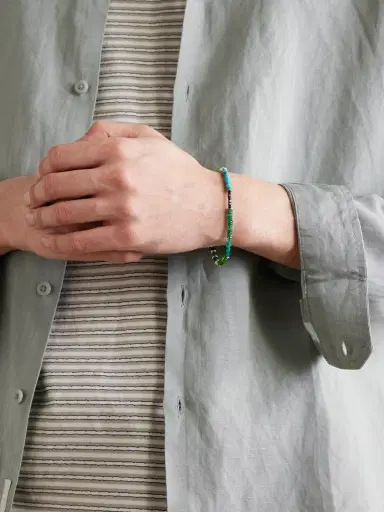 Peyote Bird Forest Grove Sterling Silver Multi-Stone Bracelet - Men | Thumbnail 2