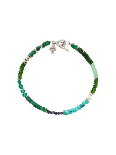 Peyote Bird Forest Grove Sterling Silver Multi-Stone Bracelet - Men | Thumbnail 1