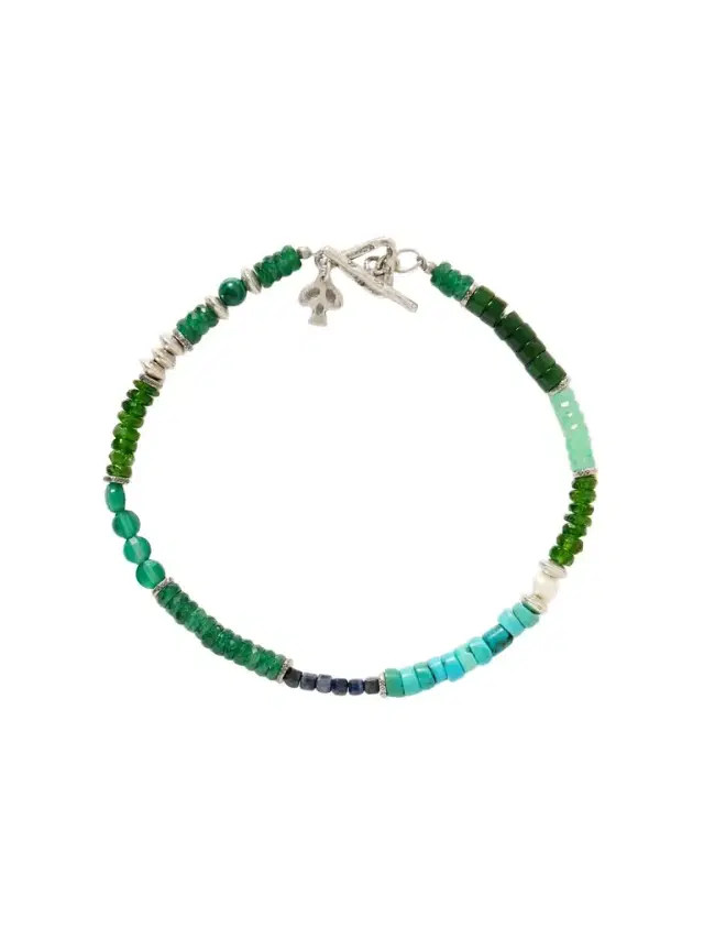 Peyote Bird Forest Grove Sterling Silver Multi-Stone Bracelet - Men