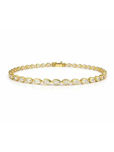 Wish Fine Jewelry 0.18ct Diamond 14K Gold Tennis Bracelet | Thumbnail 1