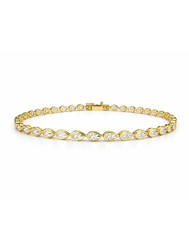 0.18ct Diamond 14K Gold Tennis Bracelet