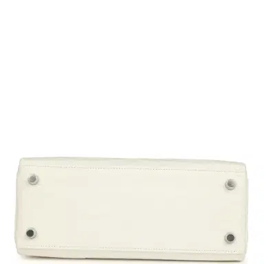 HERMÈS Hermes Kelly Retourne 25 Creme Chantilly Matte Crocodile Palladium Hardware | Thumbnail 6 HERMÈS Hermes Kelly Retourne 25 Creme Chantilly Matte Crocodile Palladium Hardware | Thumbnail 6