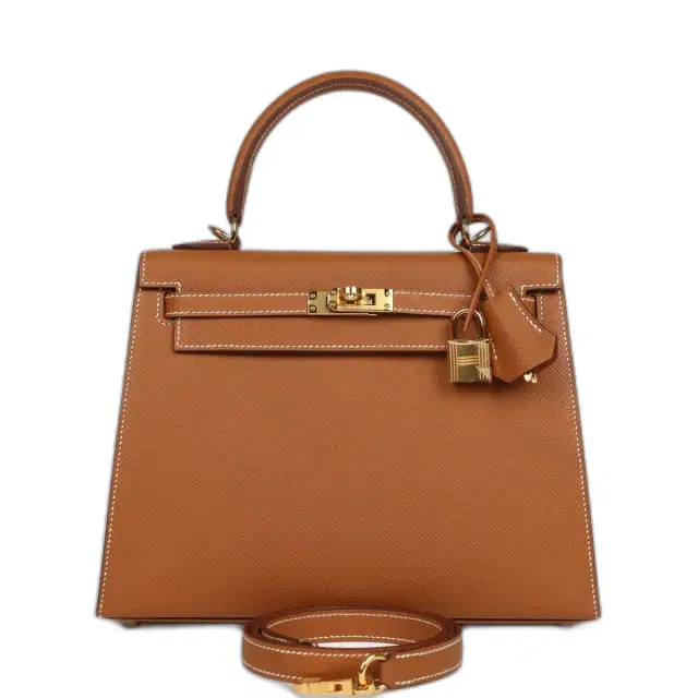 Hermes Kelly Sellier 25 Gold Epsom Gold Hardware