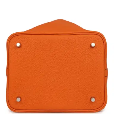 HERMÈS Hermes Picotin Lock 22 Orange Clemence Palladium Hardware | Thumbnail 6
