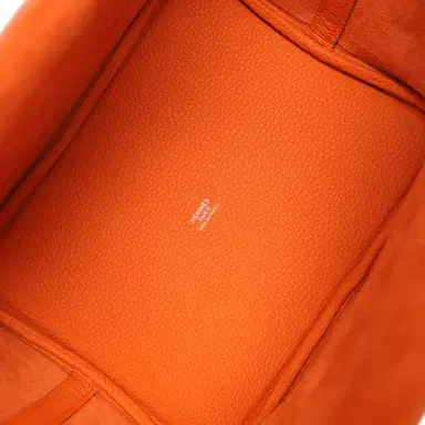 HERMÈS Hermes Picotin Lock 22 Orange Clemence Palladium Hardware | Thumbnail 7