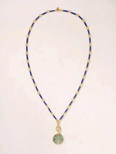 Foundrae Reverie Element 18-karat Gold, Lapis Lazuli, Diamond And Enamel Necklace | Thumbnail 4 Foundrae Reverie Element 18-karat Gold, Lapis Lazuli, Diamond And Enamel Necklace | Thumbnail 4