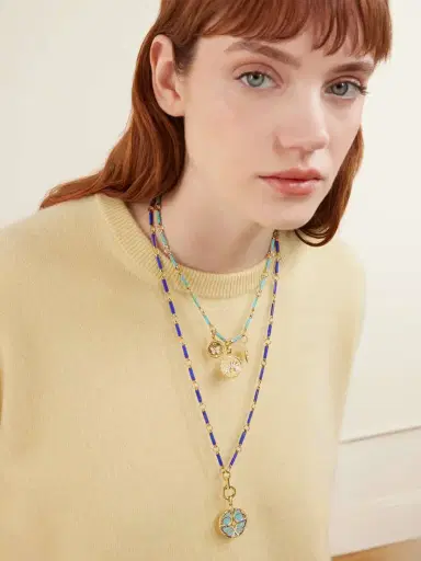 Foundrae Reverie Element 18-karat Gold, Lapis Lazuli, Diamond And Enamel Necklace | Thumbnail 5 Foundrae Reverie Element 18-karat Gold, Lapis Lazuli, Diamond And Enamel Necklace | Thumbnail 5