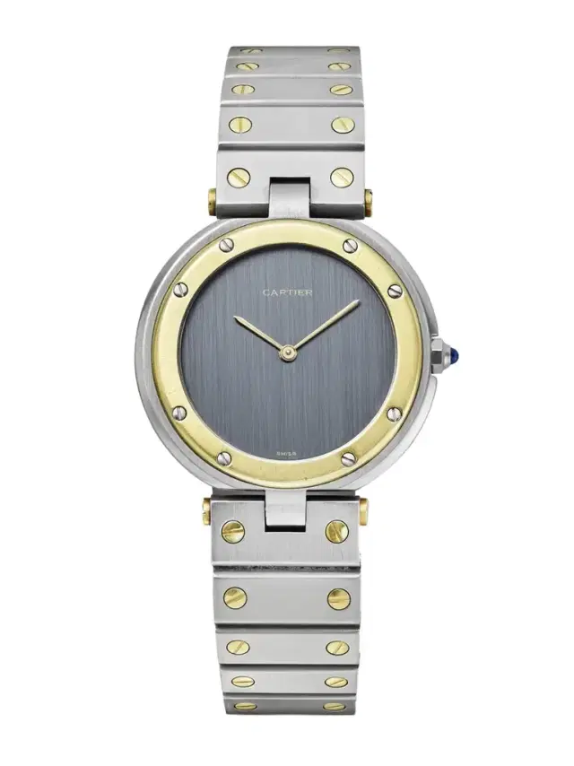 + Cartier Vintage 1980s Vendome Stainless Steel And 18-karat Gold Watch, Ref. 8191