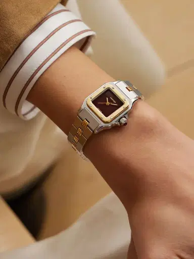 Stephanie Windsor + Cartier Vintage 1980s Santos Automatic 25mm Stainless Steel And 18-karat Gold Watch, Ref. No. 0902 | Thumbnail 2