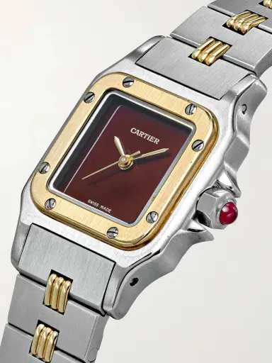Stephanie Windsor + Cartier Vintage 1980s Santos Automatic 25mm Stainless Steel And 18-karat Gold Watch, Ref. No. 0902 | Thumbnail 3