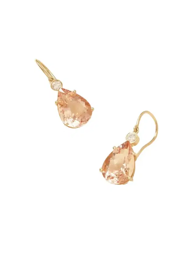14-karat Gold, Morganite And Diamond Earrings