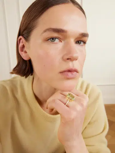 Ileana Makri Solitaire 18-karat Gold, Amethyst And Diamond Ring | Thumbnail 2