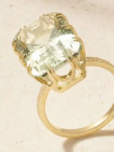 Ileana Makri Solitaire 18-karat Gold, Amethyst And Diamond Ring | Thumbnail 5