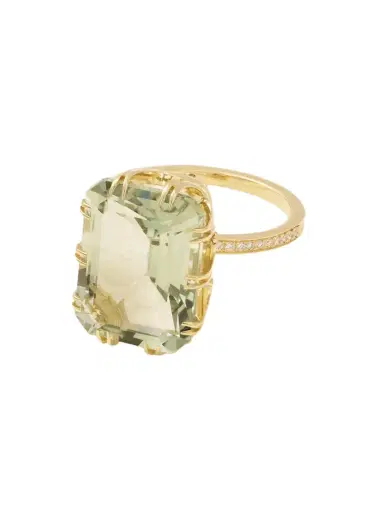 Ileana Makri Solitaire 18-karat Gold, Amethyst And Diamond Ring | Thumbnail 1