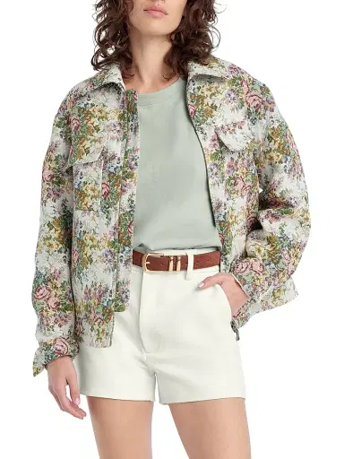 Favorite Daughter Women's The Birdie Floral Jacquard Jacket - Floral Jacquard - Size XS | Thumbnail 2