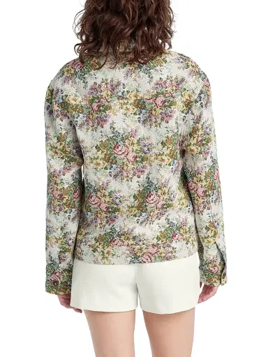 Favorite Daughter Women's The Birdie Floral Jacquard Jacket - Floral Jacquard - Size XS | Thumbnail 4