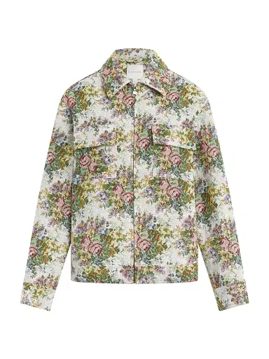 Favorite Daughter Women's The Birdie Floral Jacquard Jacket - Floral Jacquard - Size XS | Thumbnail 1