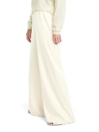 Favorite Daughter Women's The Everything Satin Elasticized Wide-Leg Pants - Ivory - Size XL | Thumbnail 3 Favorite Daughter Women's The Everything Satin Elasticized Wide-Leg Pants - Ivory - Size XL | Thumbnail 3