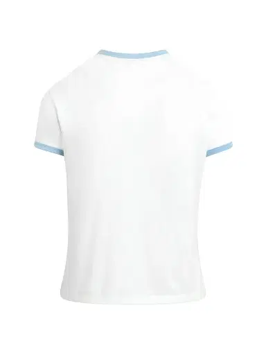 Favorite Daughter Women's The Collegiate Chest Logo Ringer T-Shirt - White Sea Blue - Size Large | Thumbnail 2 Favorite Daughter Women's The Collegiate Chest Logo Ringer T-Shirt - White Sea Blue - Size Large | Thumbnail 2