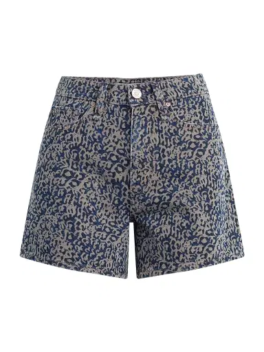 Hudson Jeans Women's Devon Boyfriend Denim Shorts - Indigo Leopard | Thumbnail 1 Hudson Jeans Women's Devon Boyfriend Denim Shorts - Indigo Leopard | Thumbnail 1