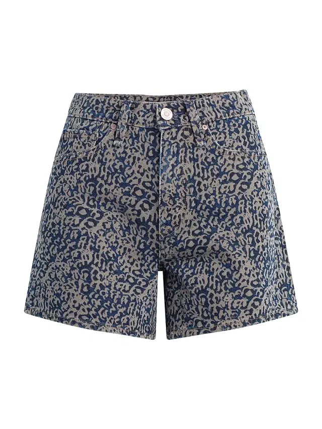 Hudson Jeans Women's Devon Boyfriend Denim Shorts - Indigo Leopard