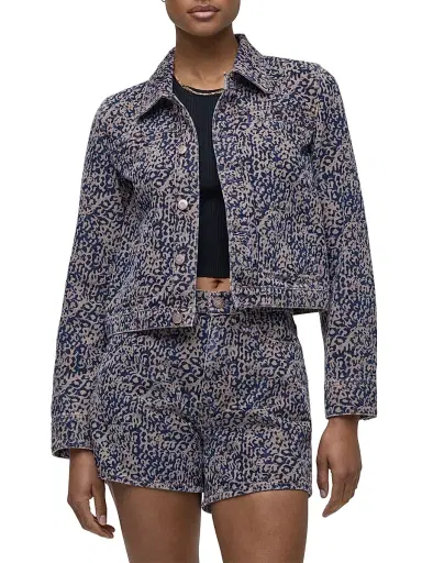 Hudson Jeans Women's Liza Printed Denim Trucker Jacket | Thumbnail 4