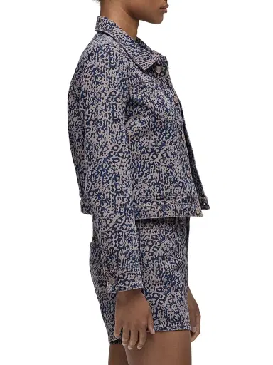 Hudson Jeans Women's Liza Printed Denim Trucker Jacket | Thumbnail 5