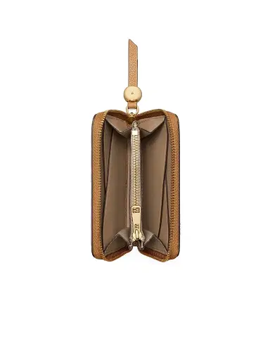 Tory Burch Women's Romy Textured Leather Zip-Around Wallet - Tiramisu | Thumbnail 3