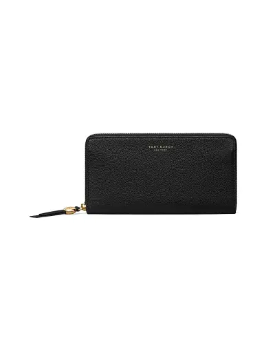 Tory Burch Women's Romy Leather Continental Wallet - Black | Thumbnail 1