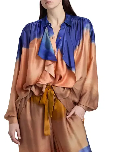 Ulla Johnson Women's Gesture Printed Silk Blouse | Thumbnail 3 Ulla Johnson Women's Gesture Printed Silk Blouse | Thumbnail 3