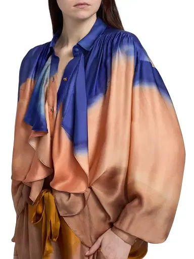 Ulla Johnson Women's Gesture Printed Silk Blouse | Thumbnail 6 Ulla Johnson Women's Gesture Printed Silk Blouse | Thumbnail 6