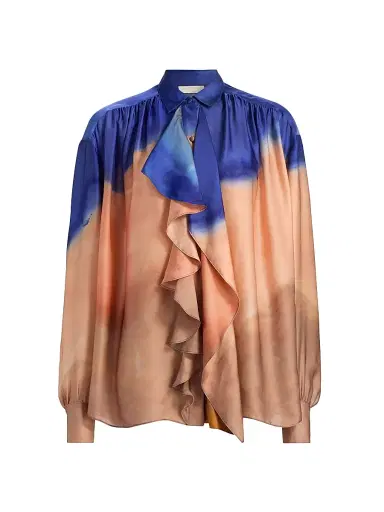 Ulla Johnson Women's Gesture Printed Silk Blouse | Thumbnail 1 Ulla Johnson Women's Gesture Printed Silk Blouse | Thumbnail 1