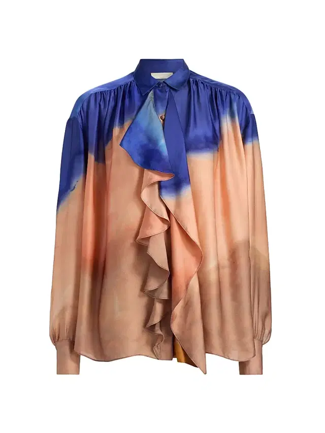 Ulla Johnson Women's Gesture Printed Silk Blouse - Moontide
