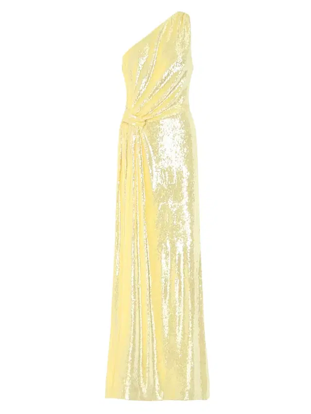 Milly Women's Porsha Sequined One-Shoulder Gown - Yellow