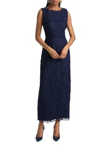 Milly Women's Molly Lace Gown - Navy | Thumbnail 2