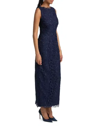 Milly Women's Molly Lace Gown - Navy | Thumbnail 4