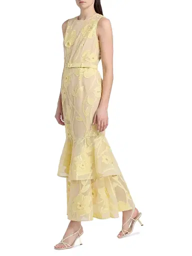 Milly Women's Anna Grand Fleur Sleeveless Evening Dress | Thumbnail 2 Milly Women's Anna Grand Fleur Sleeveless Evening Dress | Thumbnail 2