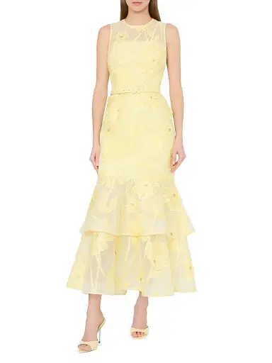 Milly Women's Anna Grand Fleur Sleeveless Evening Dress | Thumbnail 3 Milly Women's Anna Grand Fleur Sleeveless Evening Dress | Thumbnail 3