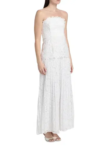 Milly Women's Norelle Lace Strapless Maxi Dress - White - Size 12 | Thumbnail 4