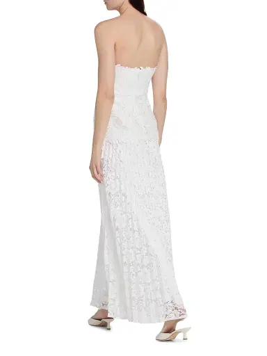 Milly Women's Norelle Lace Strapless Maxi Dress - White - Size 12 | Thumbnail 5
