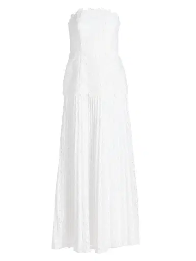 Milly Women's Norelle Lace Strapless Maxi Dress - White - Size 12 | Thumbnail 1