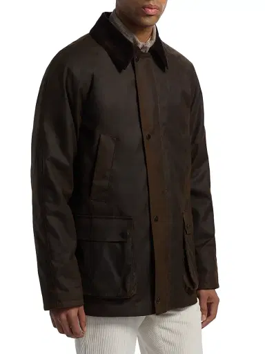 Saks Fifth Avenue Men's COLLECTION British Waxed Cotton Canvas Jacket - Brown - Size XXL | Thumbnail 4
