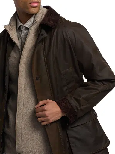 Saks Fifth Avenue Men's COLLECTION British Waxed Cotton Canvas Jacket - Brown - Size XXL | Thumbnail 6
