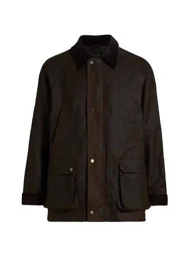 Saks Fifth Avenue Men's COLLECTION British Waxed Cotton Canvas Jacket - Brown - Size XXL | Thumbnail 1