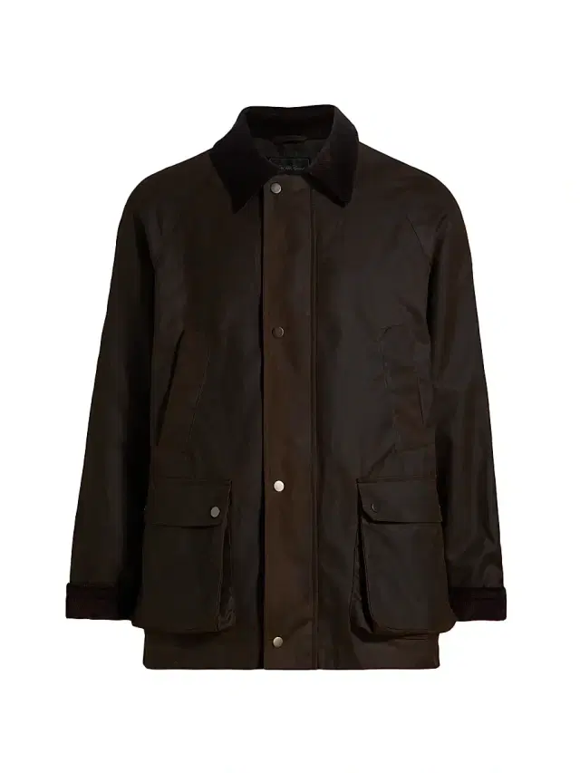 Men's COLLECTION British Waxed Cotton Canvas Jacket - Brown